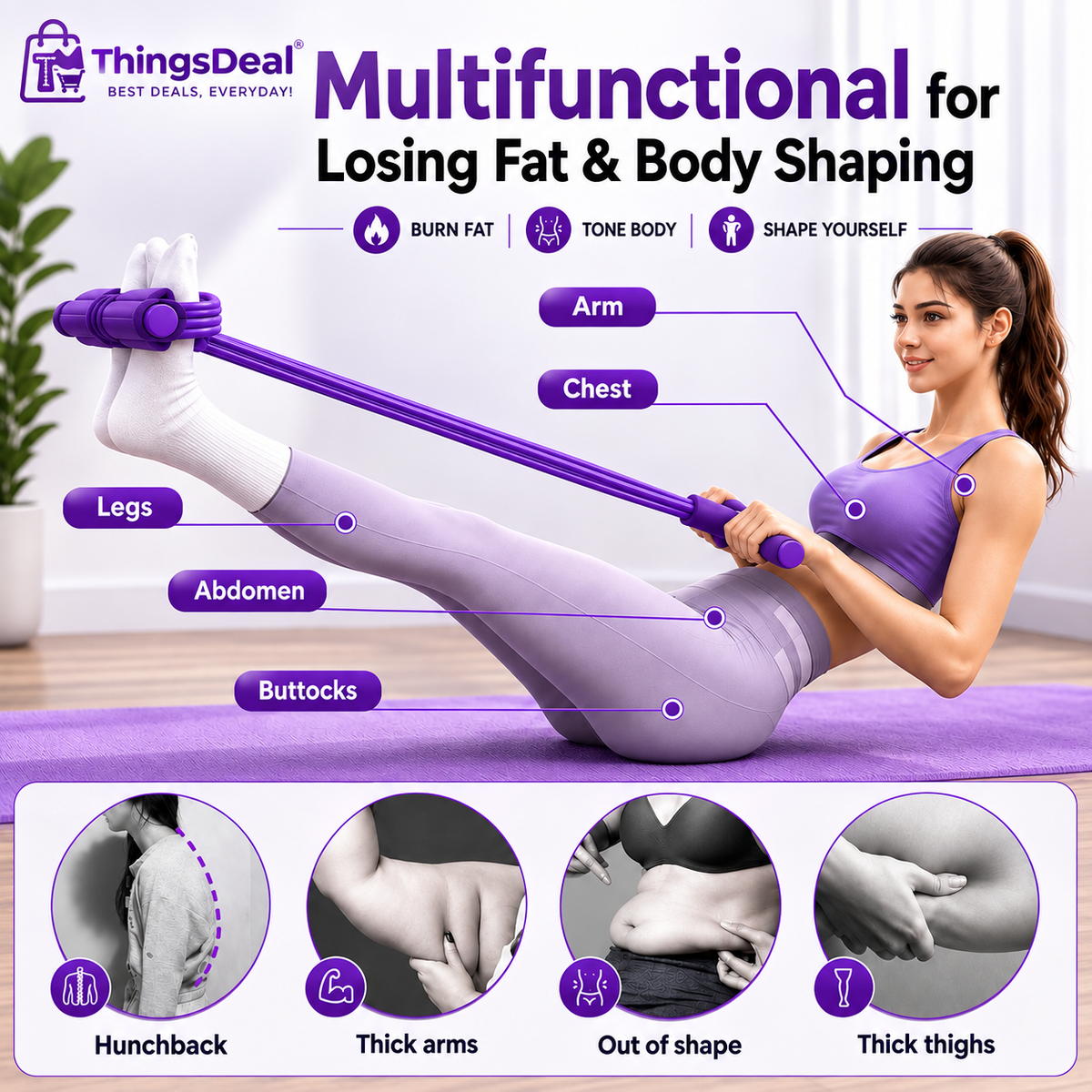 🔥 4-Tube Multifunctional Resistance Band Trainer