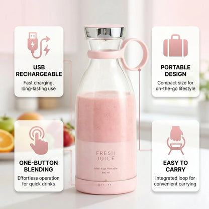 Electric Portable Mini Juicer Bottle | Wireless Personal Size Juicer Blender